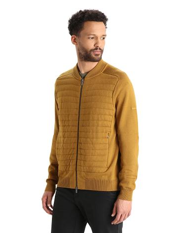 Clove Men's Icebreaker City Label ZoneKnit™ Merino Insulated Knit Bomber Hoodie | USA 1264MQZA